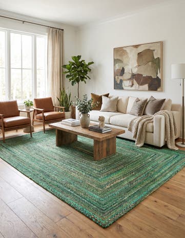8' x 10' Handmade Braided Chindi Rug