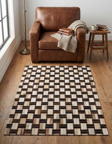 3' 1 x 4' 11 Cowhide - Patchwork Rug