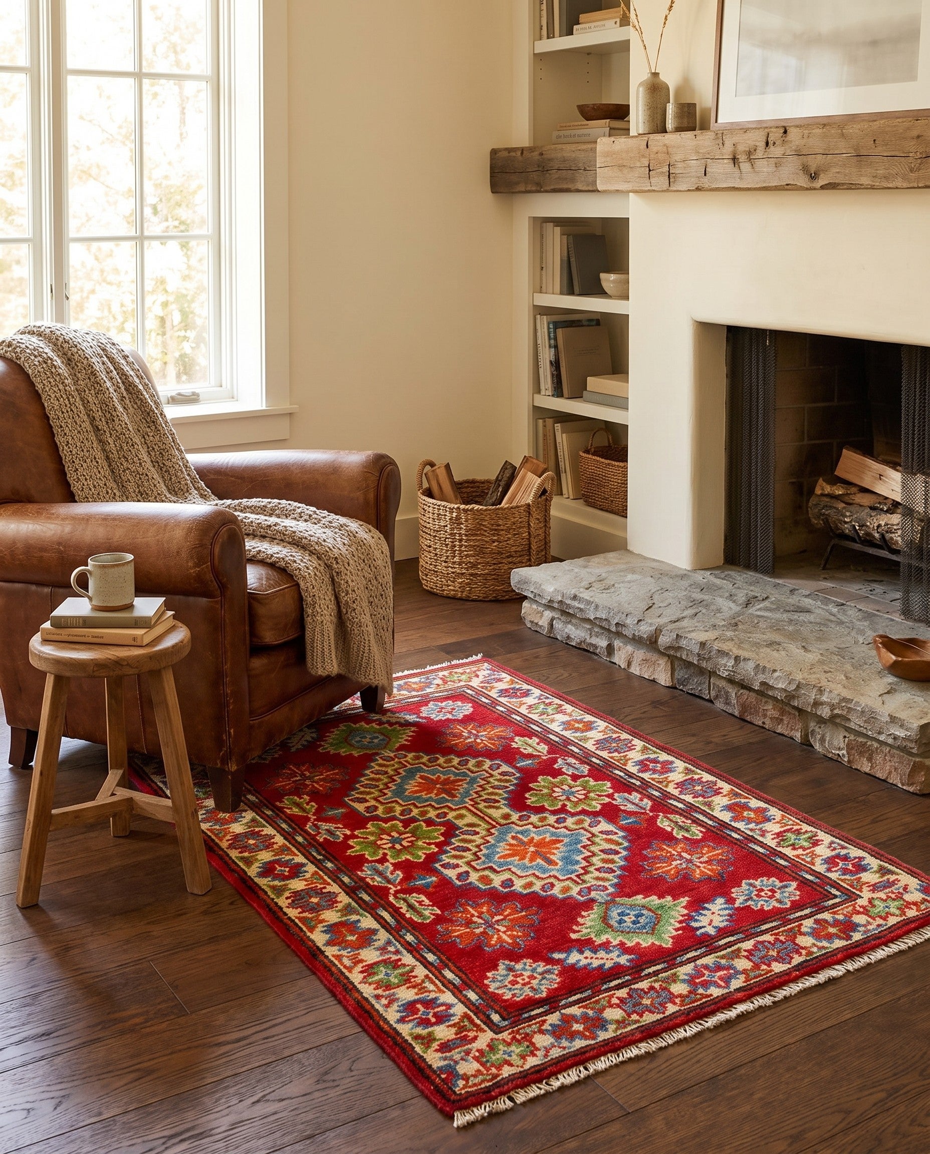 2' x 3' 1 Hand Knotted Kazak Rug