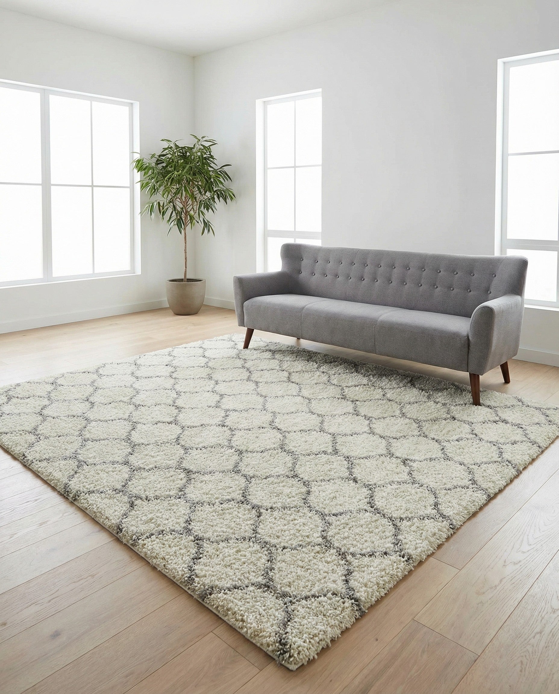 Primary image 10' x 10' Trellis Shag Square Rug