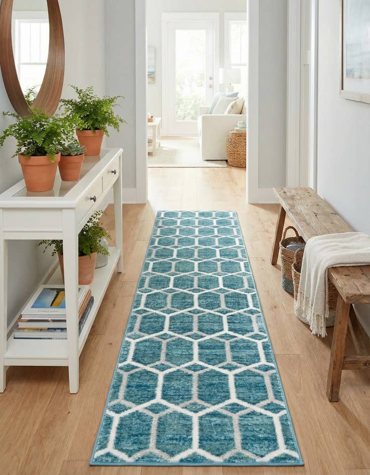 Detail image of 2' x 8' Lattice Trellis Runner Rug