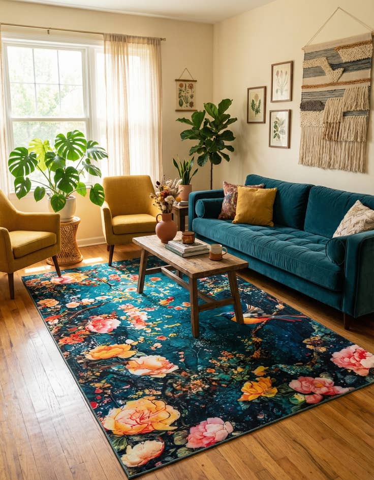 Detail image of 6' x 9' Mystic Garden Rug