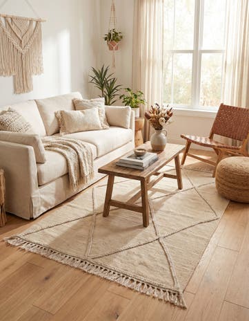 3' 4 x 5' Hand Knotted Moroccan Wool Rug
