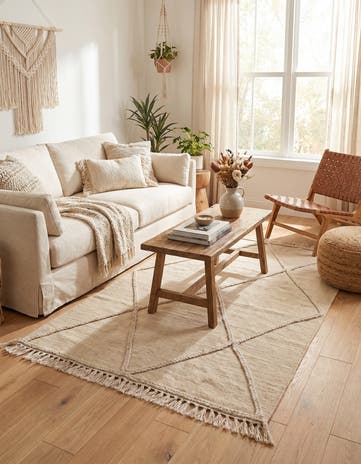 3' 4 x 5' Hand Knotted Moroccan Wool Rug