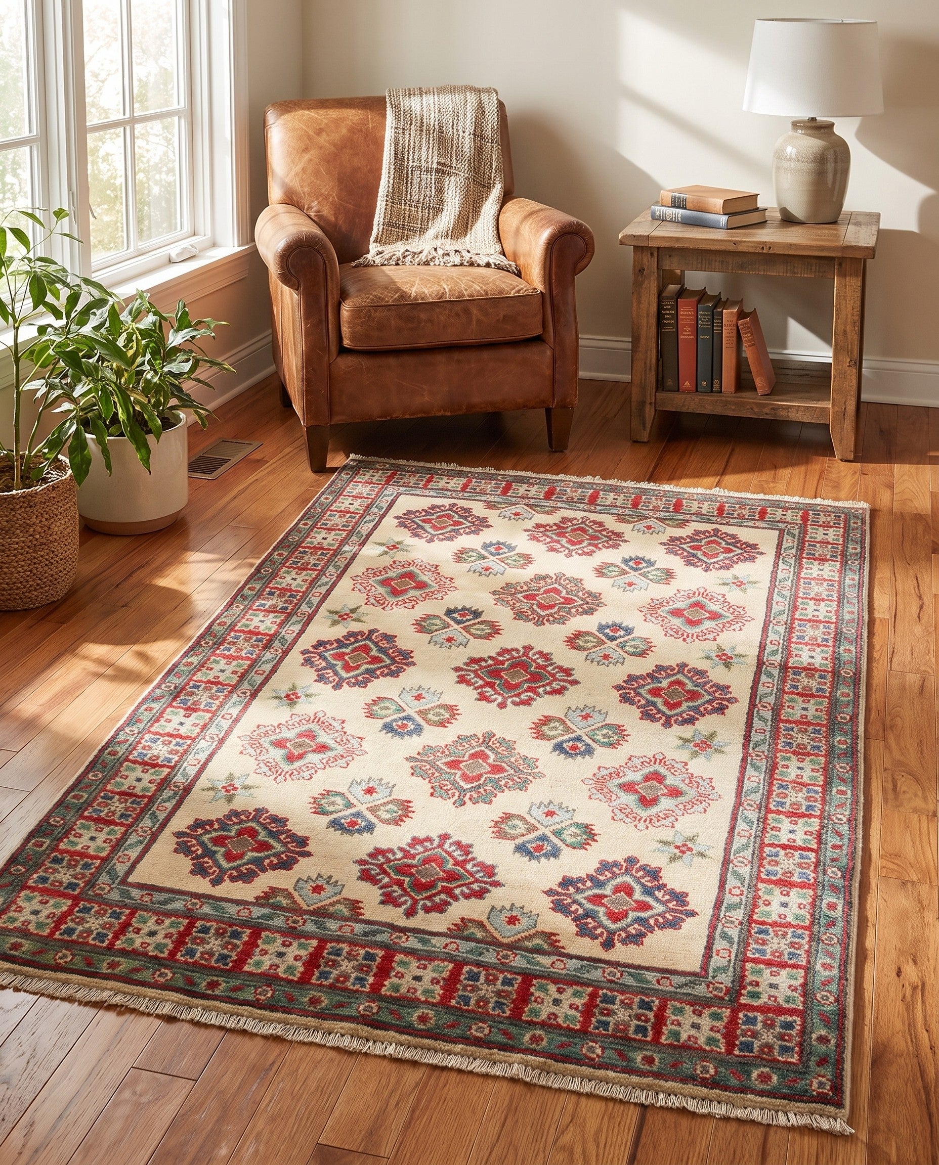 3' 3 x 5' Hand Knotted Kazak Rug