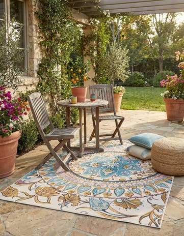 5' x 8' Easy-Clean Traditional Indoor / Outdoor Rug