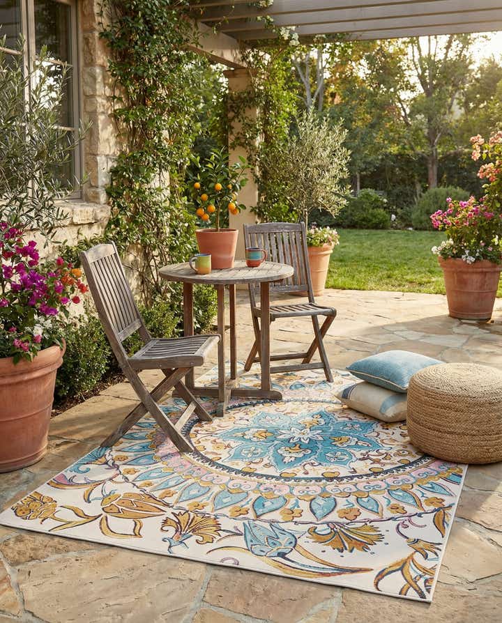 5' x 8' Easy-Clean Traditional Indoor / Outdoor Rug
