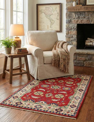 2' 7 x 4' 2 Hand Knotted Kazak Rug