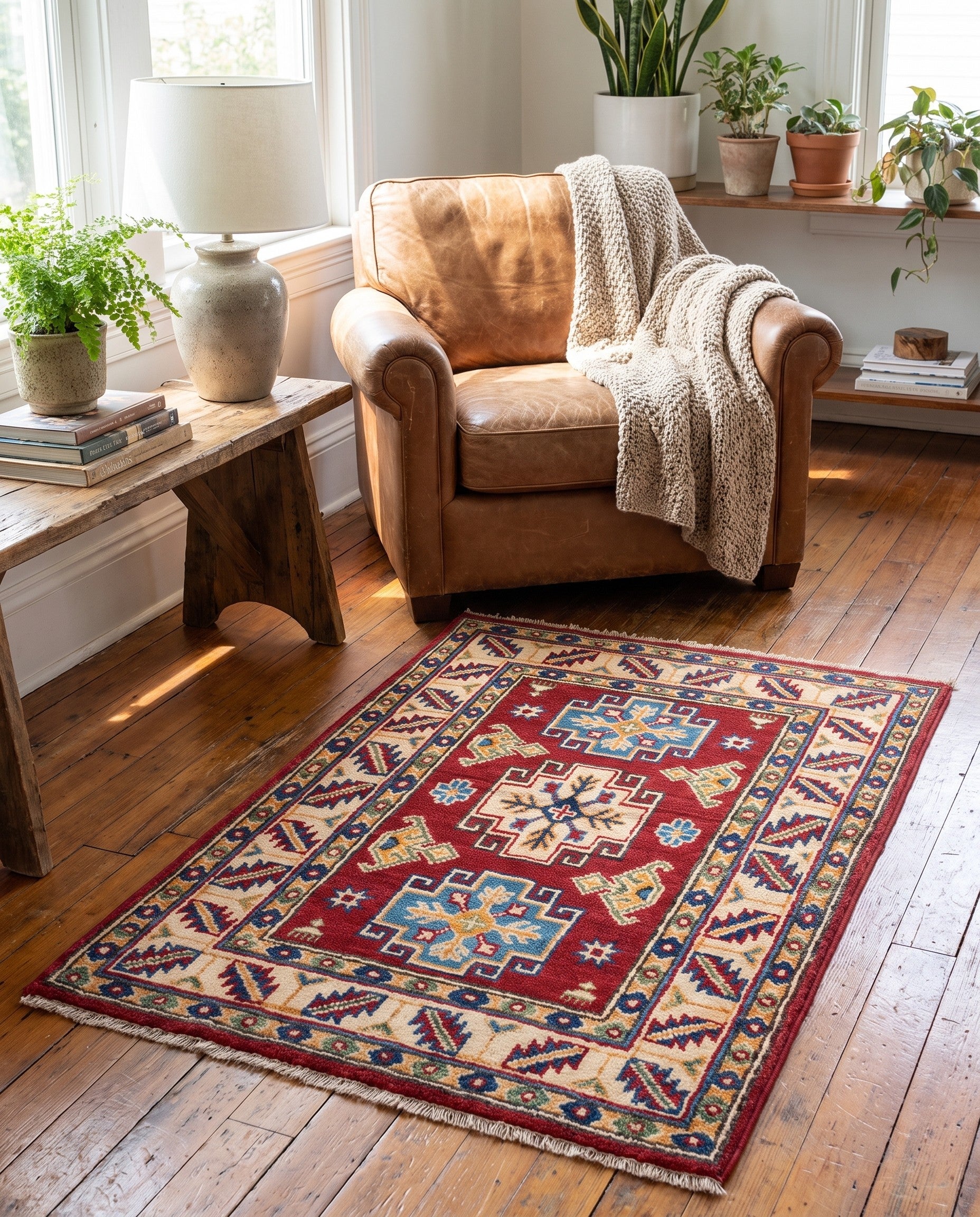 2' 1 x 3' 2 Hand Knotted Kazak Rug