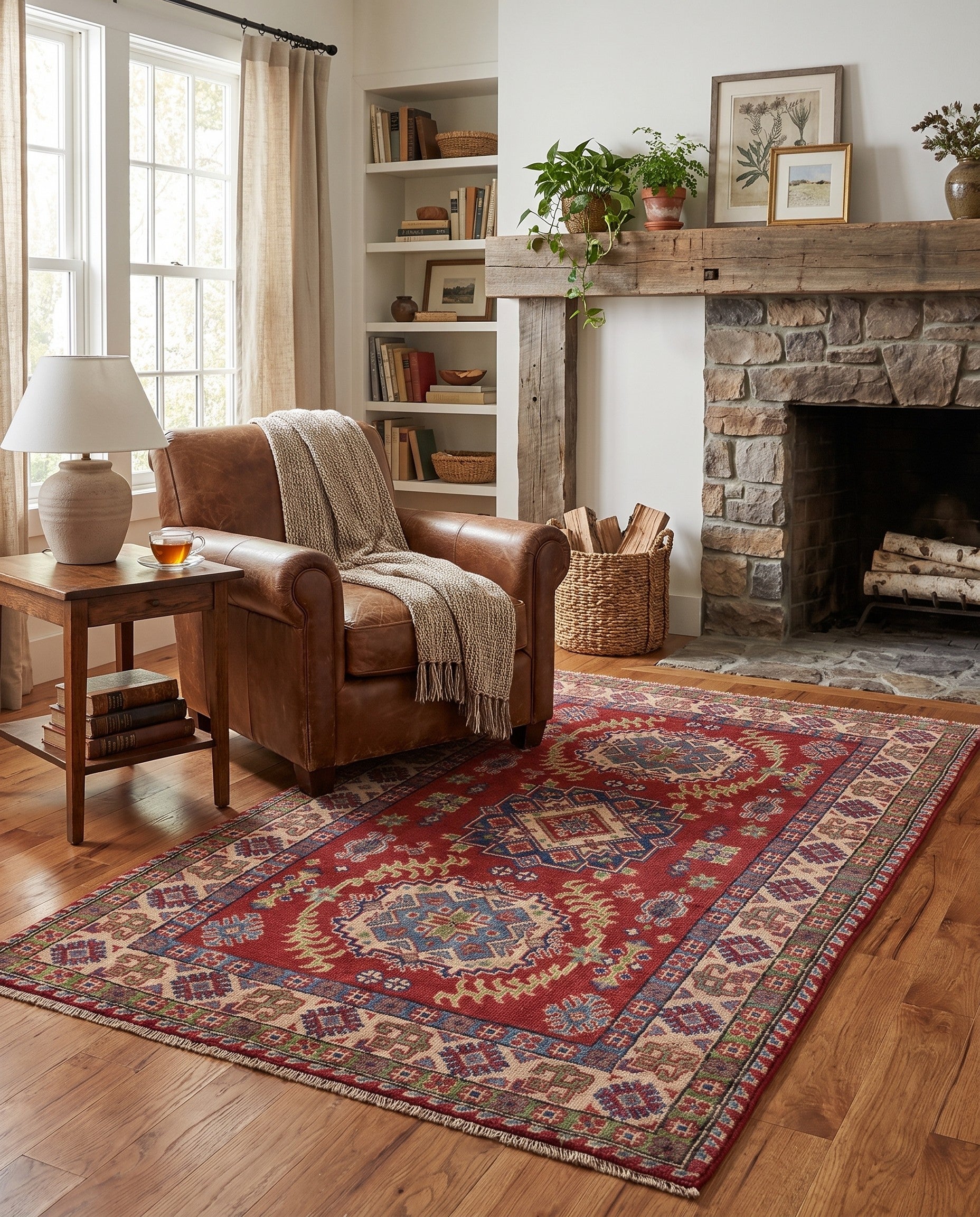 3' x 5' 2 Hand Knotted Kazak Rug