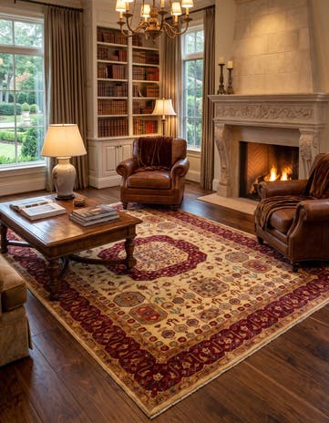 5' 10 x 7' 7 Hand Knotted Mamluk Ziegler Rug