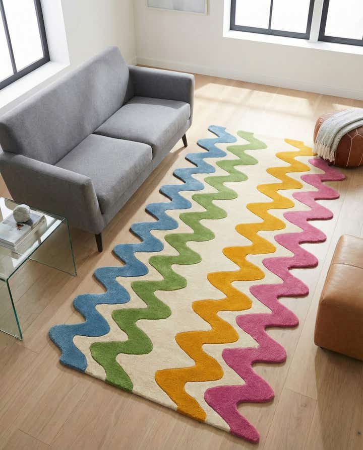 5' 1 x 8' Happy Rugs Wavy Wool
