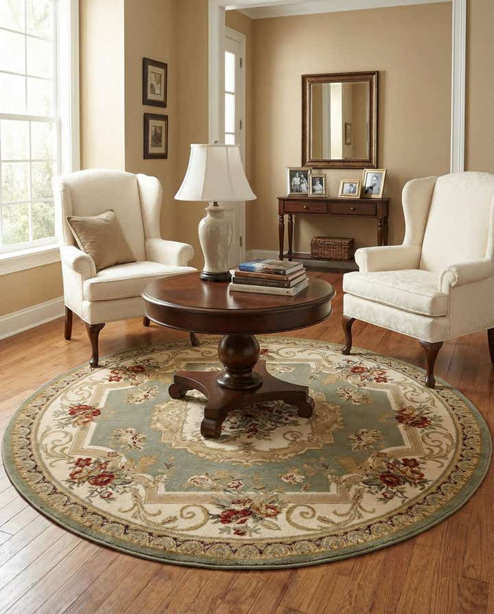 6' x 6' Classic Aubusson Round Rug