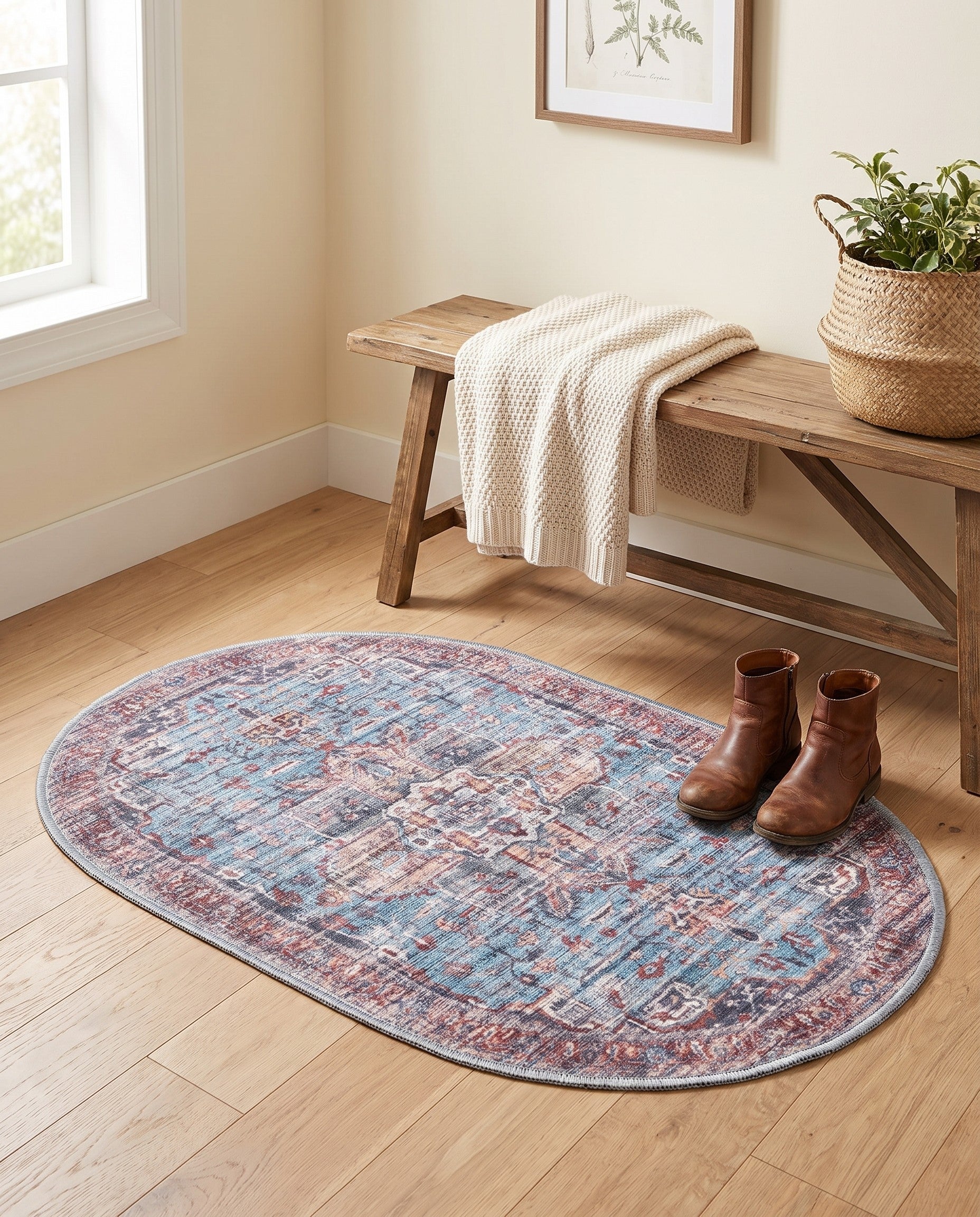 2' x 3' Washable Maahru Oval Rug