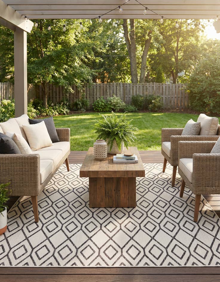 Detail image of 7' 10 x 10' Washable Jill Zarin Turks and Caicos Indoor / Outdoor Rug