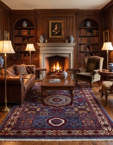 6' 1 x 8' 9 Hand Knotted Mamluk Ziegler Rug