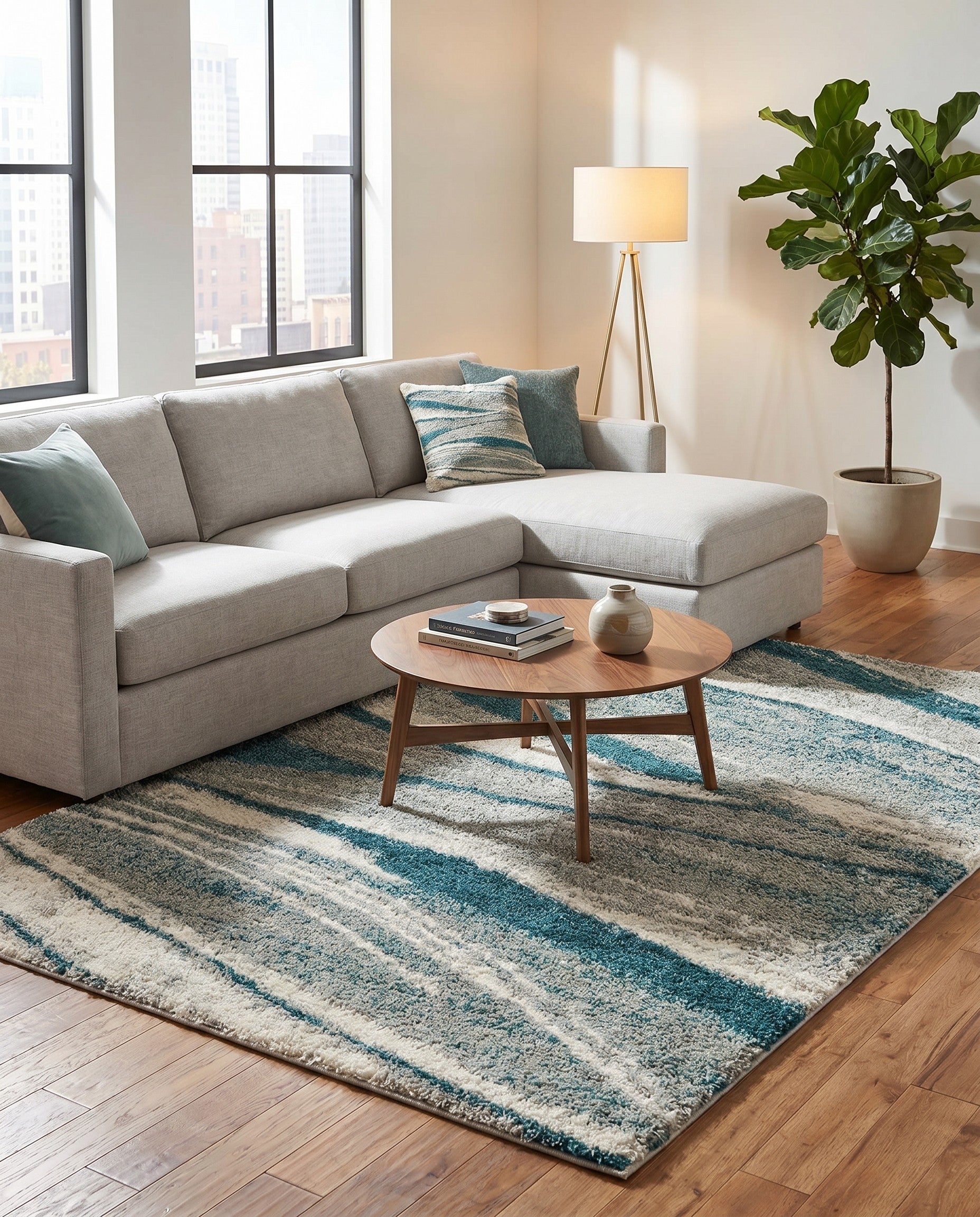 Teal Soft Touch Shag Rug