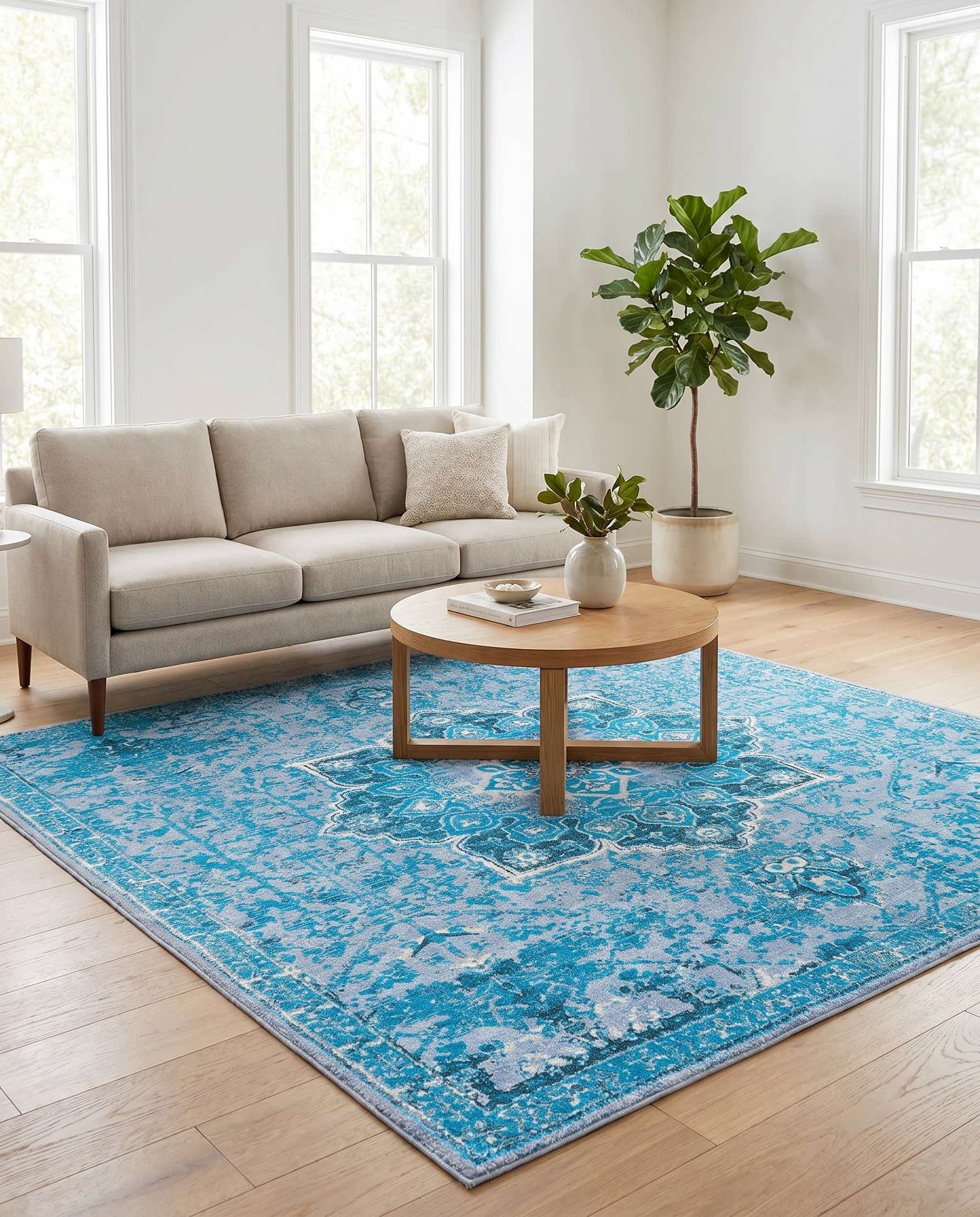 7' 3 x 7' 3 Washable Renaissance Square Rug