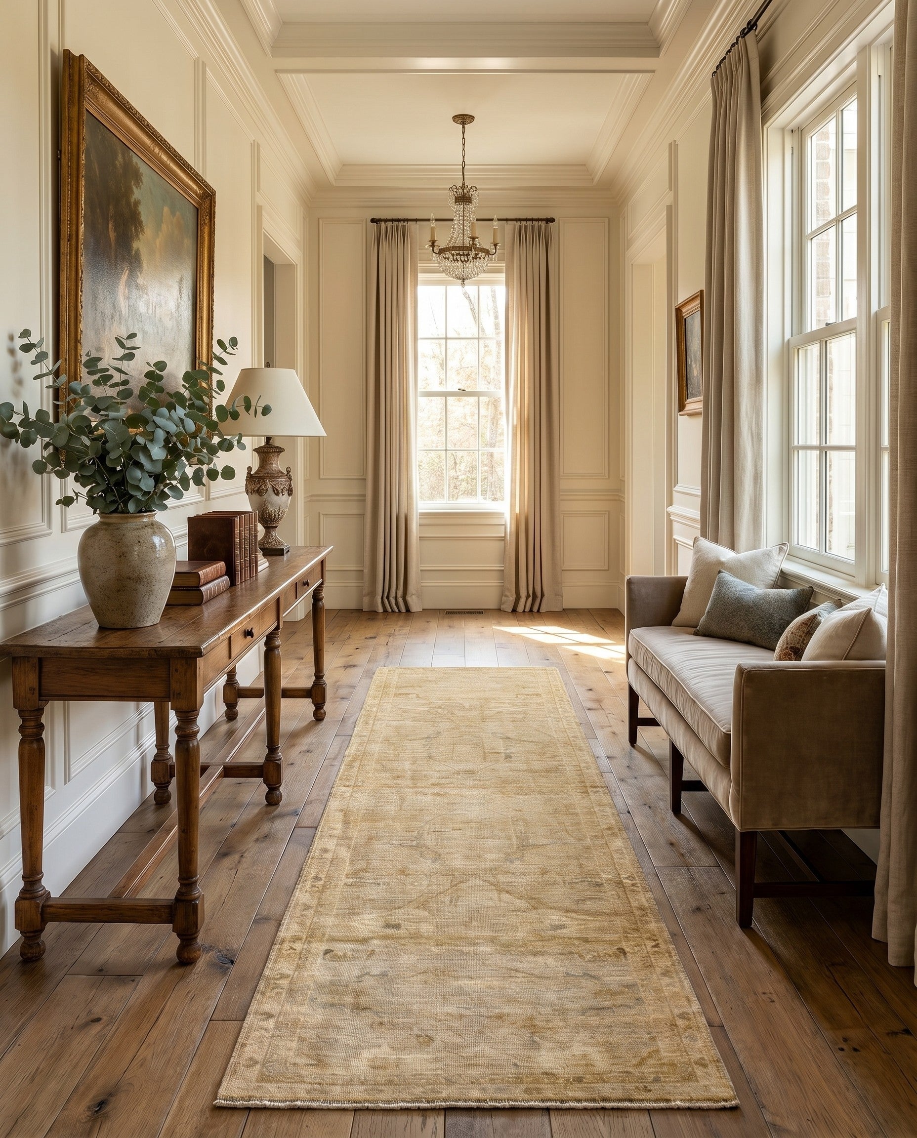 3' 3 x 11' 8 Hand Knotted Oushak Wool Runner Rug