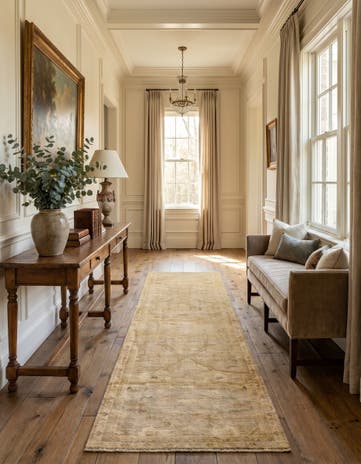 3' 3 x 11' 8 Hand Knotted Oushak Wool Runner Rug