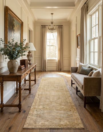 3' 3 x 11' 8 Hand Knotted Oushak Wool Runner Rug