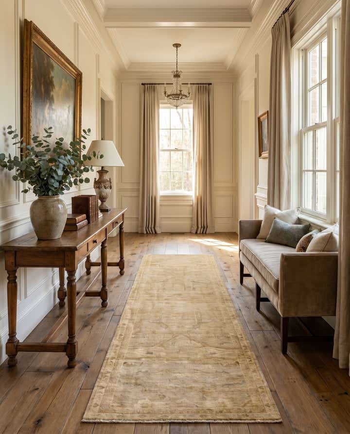 3' 3 x 11' 8 Hand Knotted Oushak Wool Runner Rug