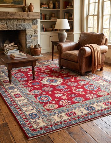 5' x 7' 1 Hand Knotted Kazak Rug