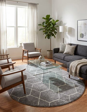 7' 10 x 10' Lattice Frieze Oval Rug