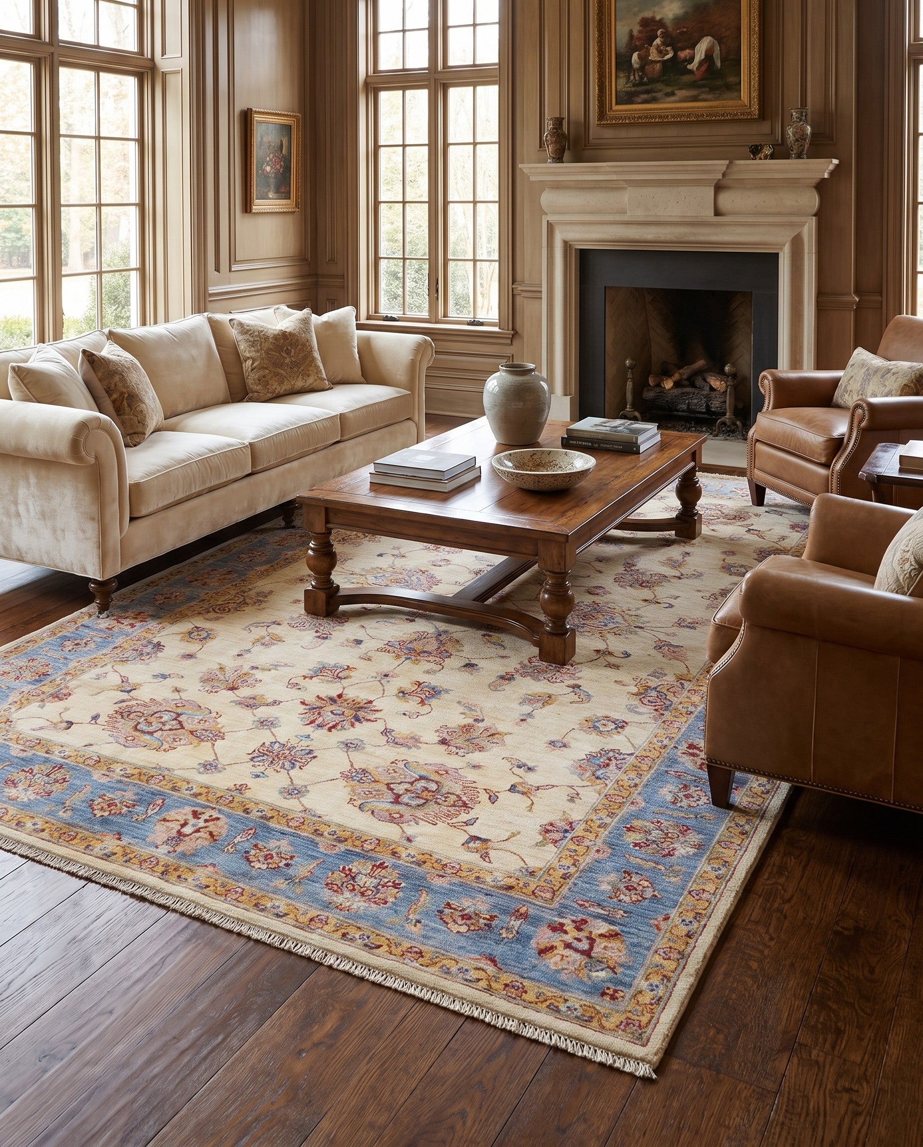 6' 2 x 9' 2 Hand Knotted Ziegler Rug
