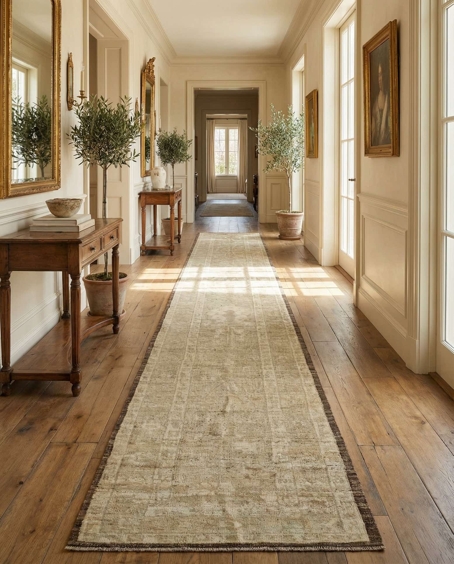 3' 3 x 15' 8 Hand Knotted Oushak Wool Runner Rug