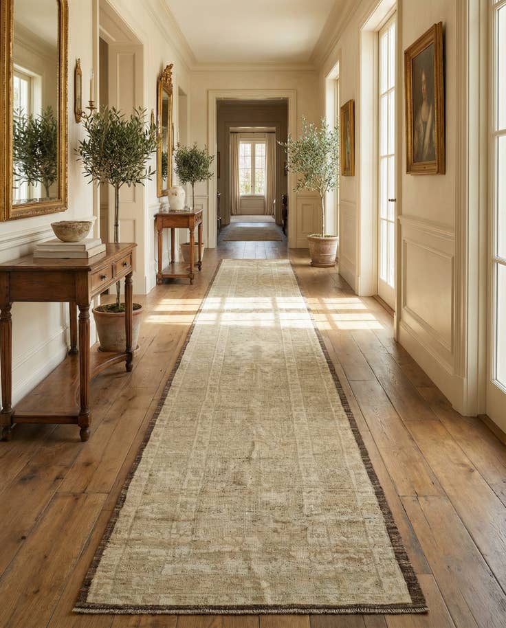 Detail image of 3' 3 x 15' 8 Hand Knotted Oushak Wool Runner Rug