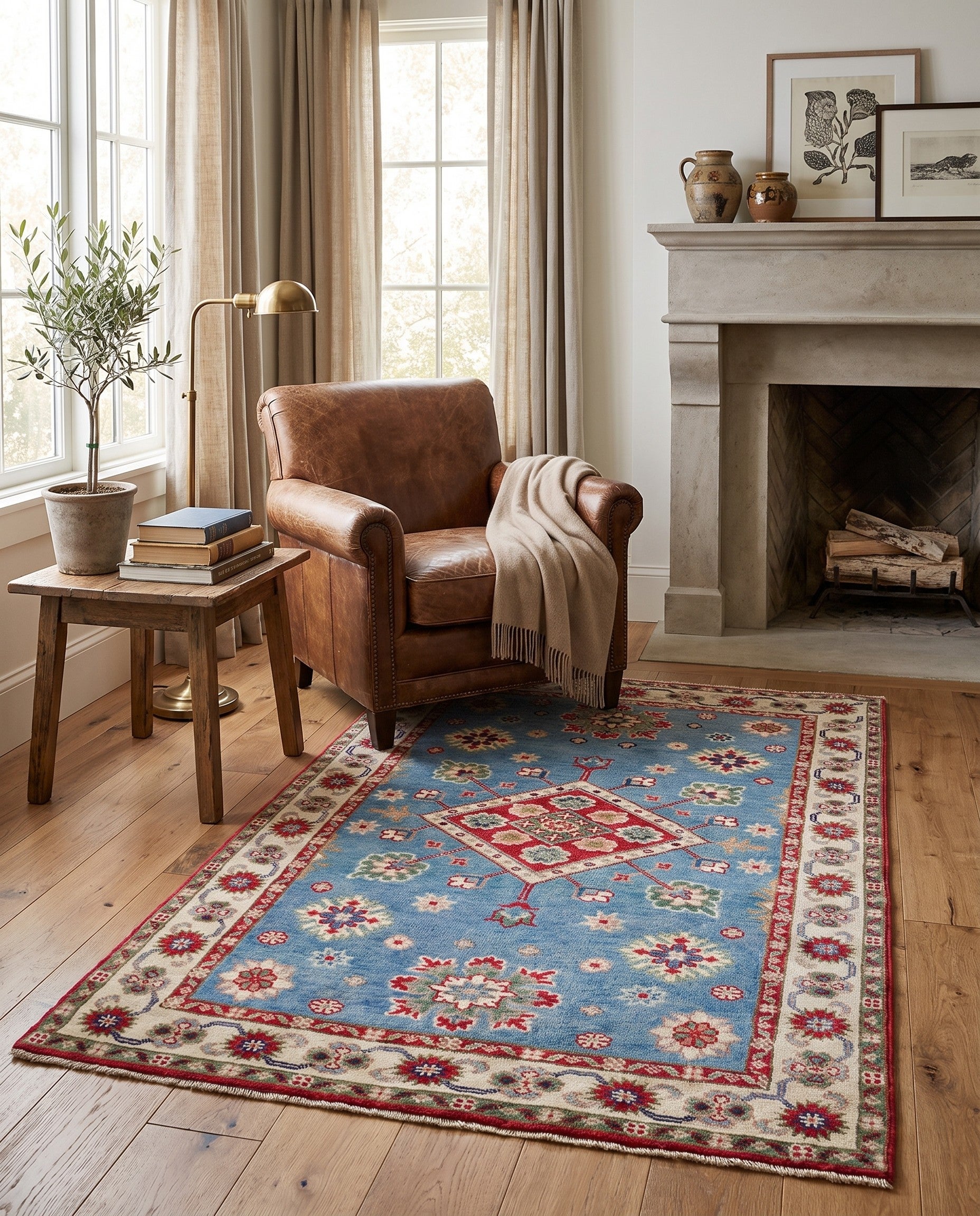 3' 1 x 4' 11 Hand Knotted Kazak Rug