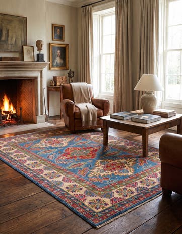 4' 9 x 7' 1 Hand Knotted Kazak Rug
