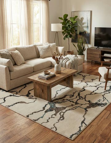 Ivory Madeline Square Rug