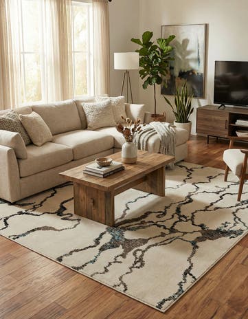 Ivory Madeline Square Rug
