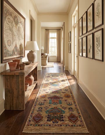 2' 6 x 9' 7 Hand Knotted Ariana Ziegler Runner Rug