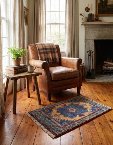 1' 4 x 2' Hand Knotted Ziegler Rug