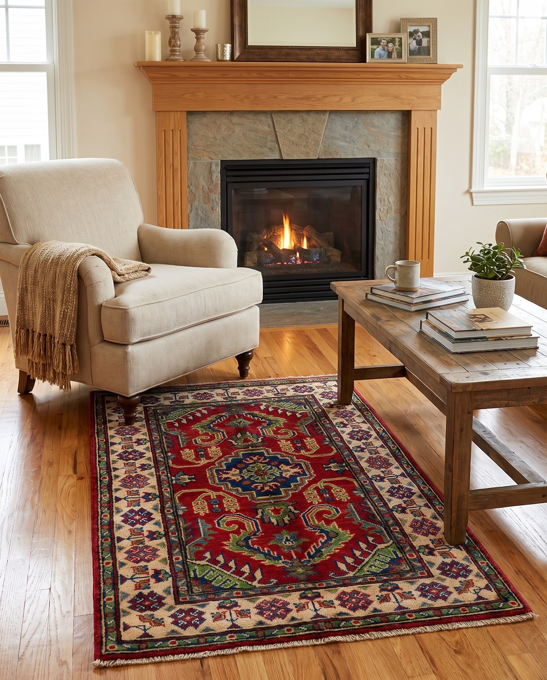 2' 9 x 4' 2 Hand Knotted Kazak Rug