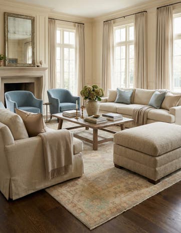9' 10 x 13' 10 Hand Knotted Oushak Wool Rug