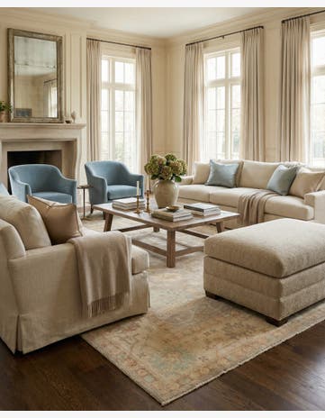 9' 10 x 13' 10 Hand Knotted Oushak Wool Rug