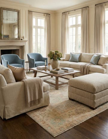 9' 10 x 13' 10 Hand Knotted Oushak Wool Rug