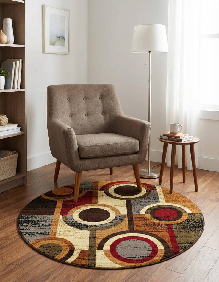 Detail image of 3' 3 x 3' 3 Cafe Round Rug