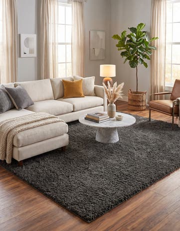 8' x 8' Soft Solid Shag Square Rug