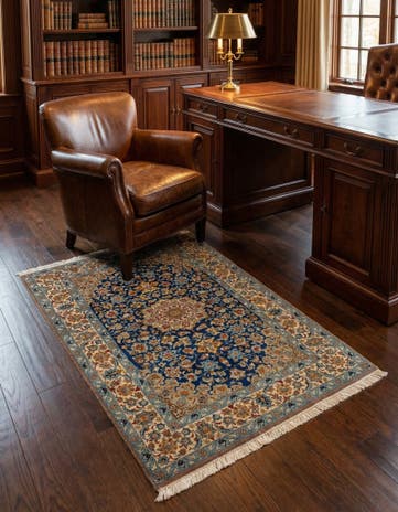 3' 4 x 5' 1 Hand Knotted Isfahan Persian Rug