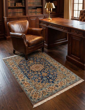 3' 4 x 5' 1 Hand Knotted Isfahan Persian Rug