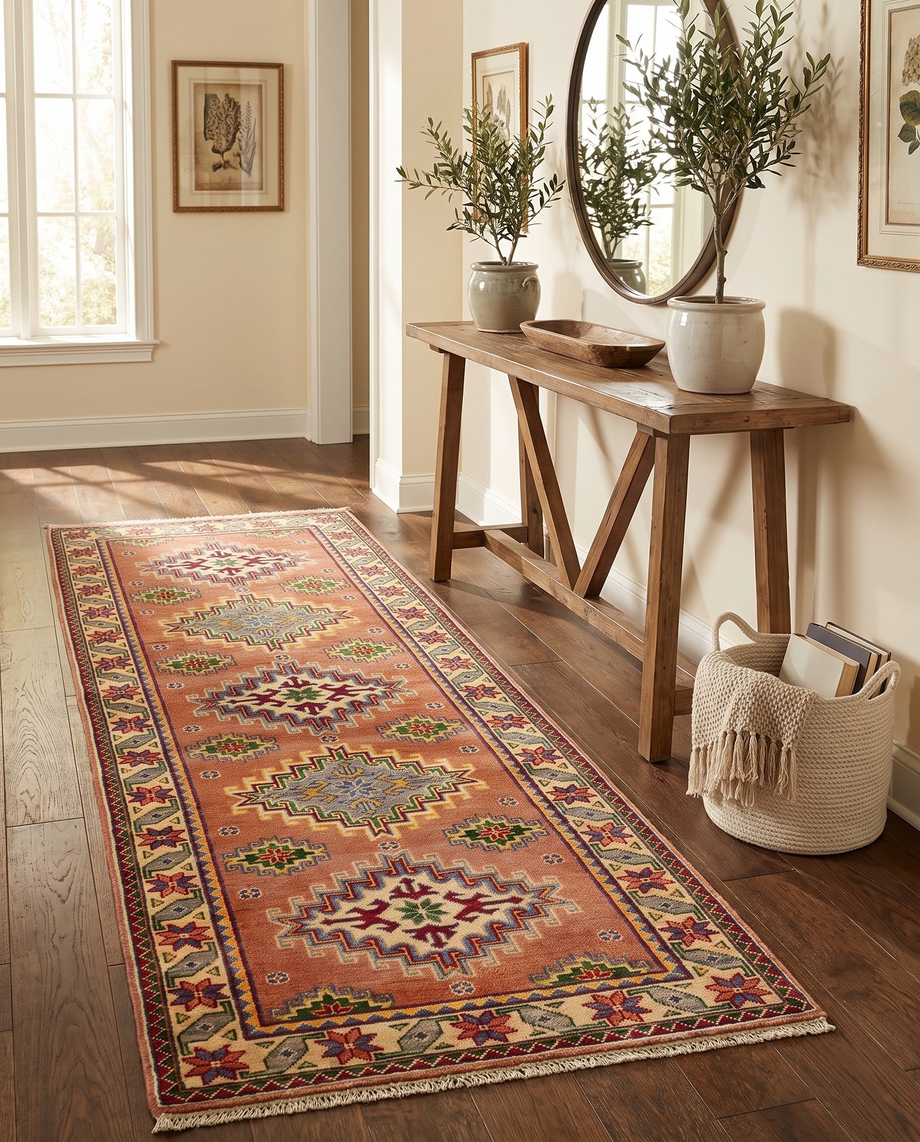 2' 8 x 7' 8 Hand Knotted Kazak Runner Rug