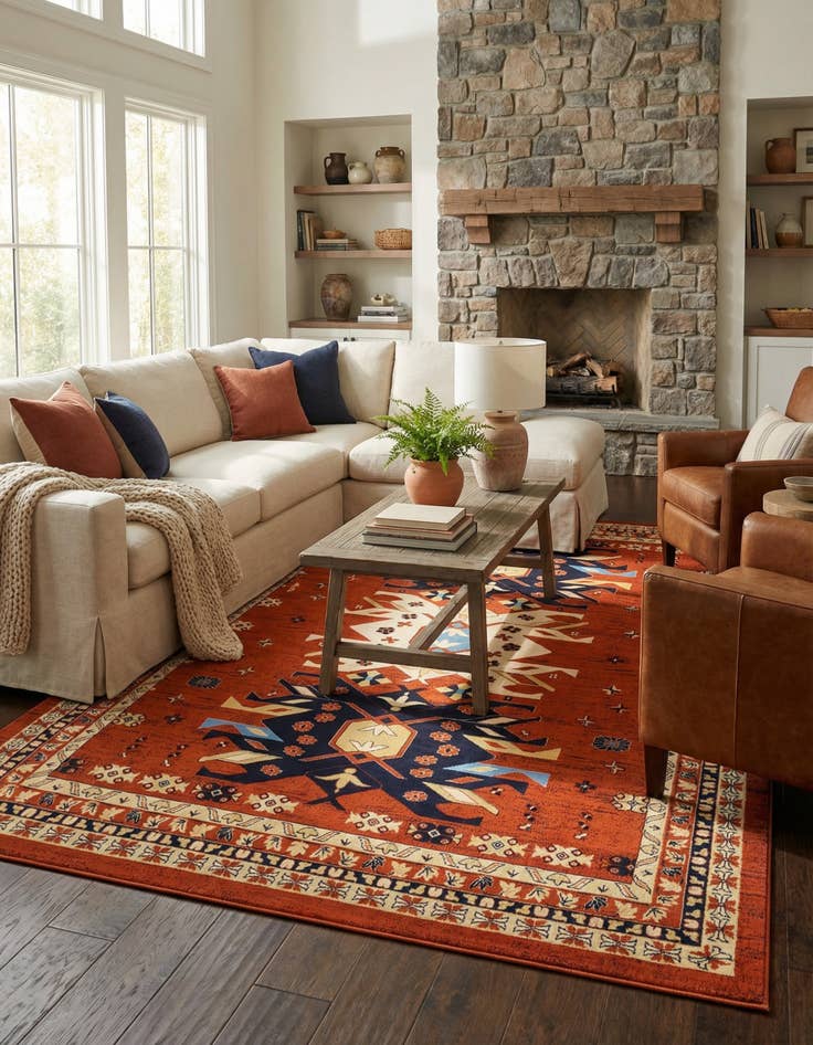 Detail image of 10' x 13' Heris Rug