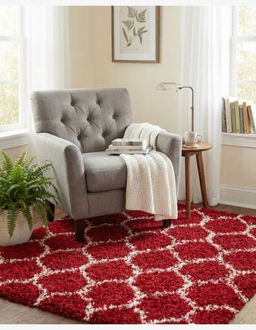 4' x 4' Lattice Shag Square Rug
