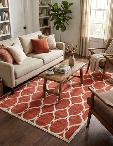 Terracotta Lattice Rug
