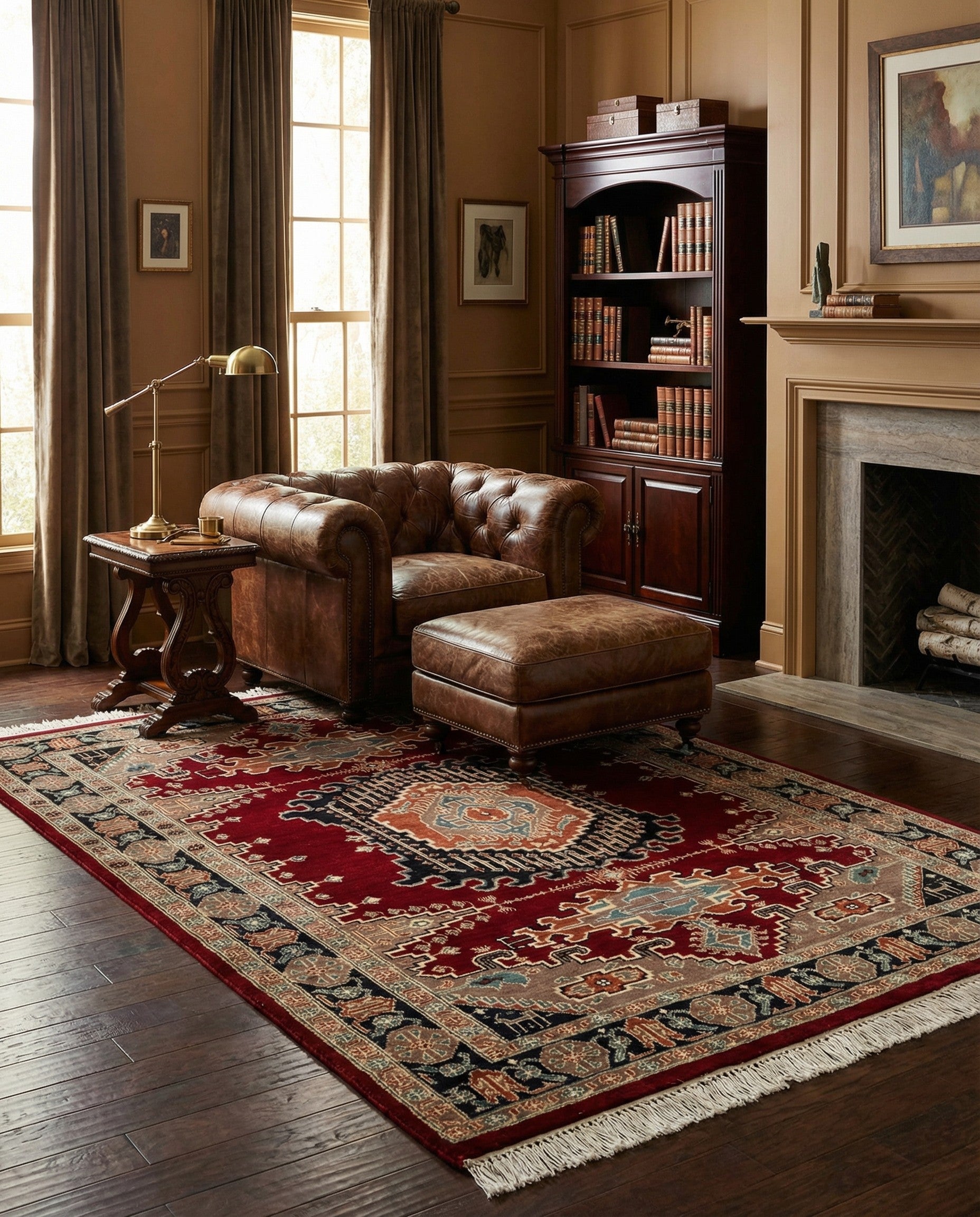 4' 3 x 6' 5 Hand Knotted Lahour Oriental Rug